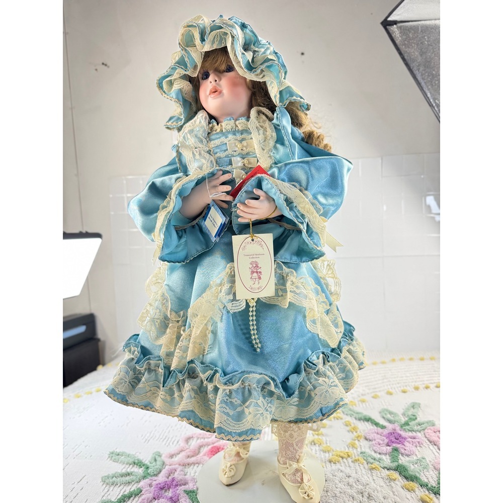Dianna Effner Porcelain Doll McDonalds n Me Treasured Heirloom Blue Lace Dress - Picture 2 of 13